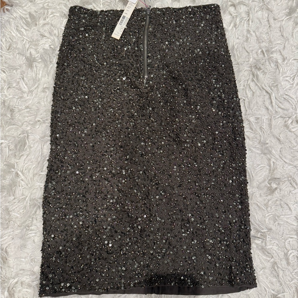 Alice + Olivia Black Sequin Pencil Skirt size 6